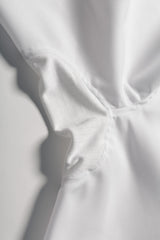 HWhite Mens Dress Shirt - Crisp White with Athletic Mesh